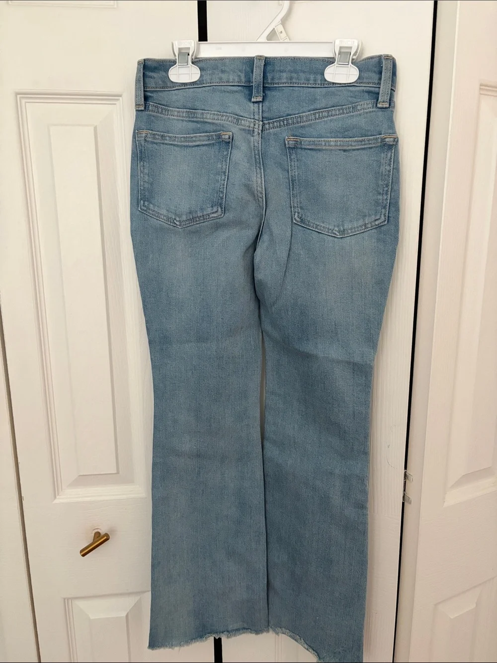 Old Navy Light Blue Flare Jeans with Distressed Knee